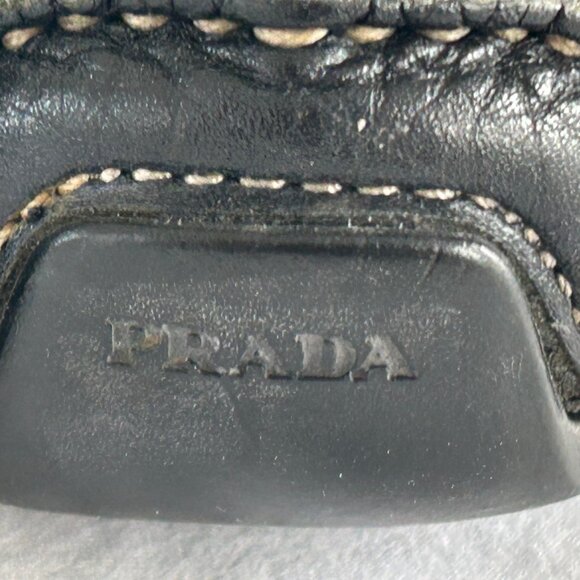 Prada Black Leather Bit Loafers Moccasins Driving Flats Pebbled Slip-On Size 38 - Picture 10 of 15